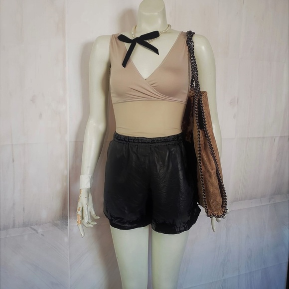 Chloé Leather Shorts Lambskin Black Made in France 38 - Picture 4 of 8